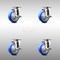 Service Caster 4 Inch 316SS Blue Polyurethane Wheel Swivel Top Plate Caster Set with Brake SCC SCC-SS31620S414-PPUB-BLUE-TLB-4 - alternate 1